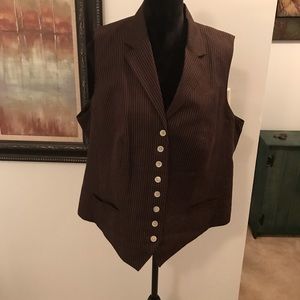 Ralph Lauren Brown and. Cream pinstripe vest